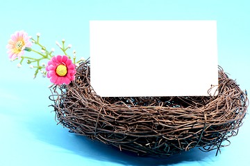Image showing Nest with a blank card