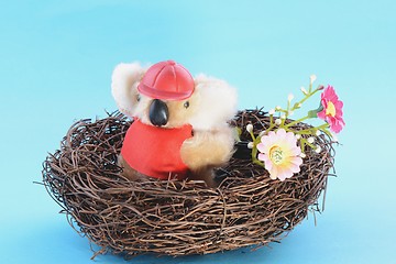 Image showing Nest with a Toy Koala