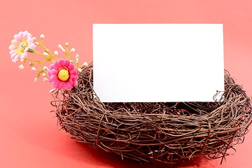 Image showing Nest with a blank card