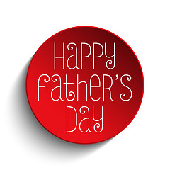 Image showing Happy Fathers Day Red Icon Button