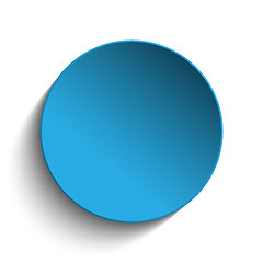 Image showing Blue Circle Button on White Background