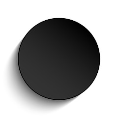 Image showing Black Circle Button on White Background