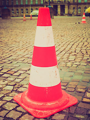 Image showing Retro look Traffic cone