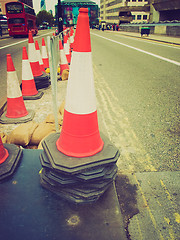 Image showing Retro look Traffic cone