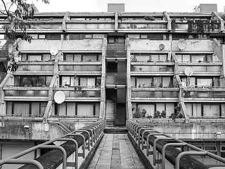 Image showing Black and white Alexandra Road in London