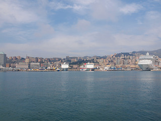 Image showing Porto Vecchio old harbour in Genoa