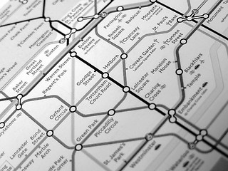 Image showing Black and white Tube map of London underground