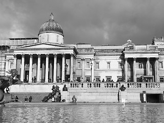 Image showing Black and white Trafalgar Square London