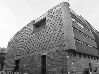 Image showing Black and white Teatro Regio royal theatre in Turin