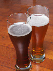 Image showing Two glasses of German beer