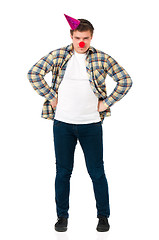 Image showing Man with clown nose