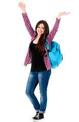 Image showing Girl with backpack