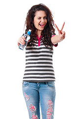 Image showing Girl with bottle of water