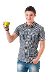 Image showing Man with green apple