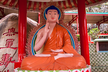 Image showing Interior of an ornate Asian temple