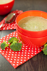 Image showing Bowl of chili pepper and broccoli soup