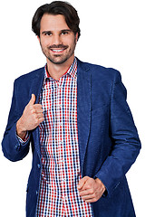 Image showing Handsome smiling man approaching the camera