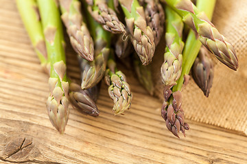 Image showing Fresh healthy green asparagus spears