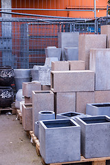 Image showing Glazed and unglazed ceramic flower pots