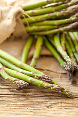 Image showing Fresh healthy green asparagus spears