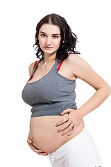 Image showing Happy beautiful young pregnant woman