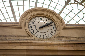 Image showing Clock in a stone building facade