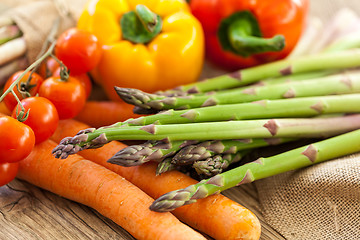 Image showing Fresh vegetables in a country kitchen