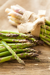 Image showing Fresh healthy green asparagus spears