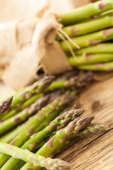 Image showing Fresh healthy green asparagus spears