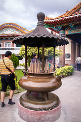 Image showing Interior of an ornate Asian temple