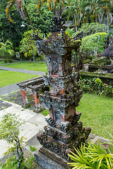 Image showing Ornate column in formal Balinese garden