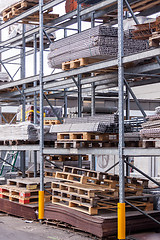 Image showing Building and construction materials in a warehouse