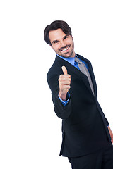 Image showing Enthusiastic businessman giving a thumbs up