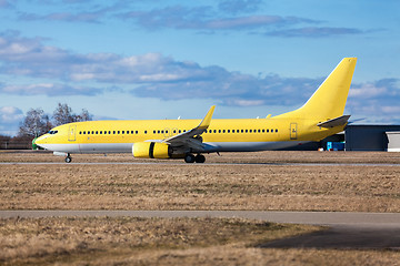 Image showing Passenger airliner taking off at an airport