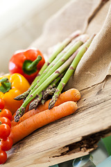 Image showing Fresh vegetables in a country kitchen