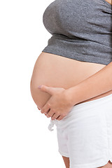 Image showing Happy beautiful young pregnant woman