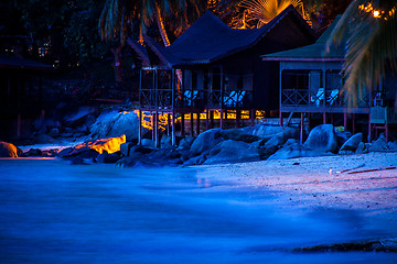 Image showing Beautiful tropical beach with lush vegetation