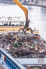 Image showing Barge being loaded or offloaded