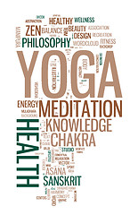 Image showing YOGA. Word collage on white background.