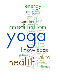 Image showing YOGA. Word collage on white background.