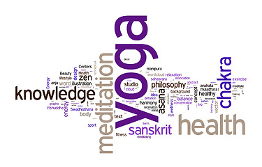 Image showing YOGA. Word collage on white background.