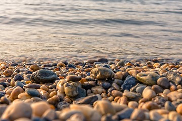 Image showing Some pebble stones on the beach