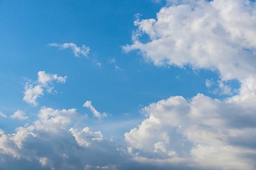 Image showing Blue sky with fluffy clouds