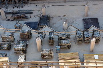 Image showing Construction site with wood and metal