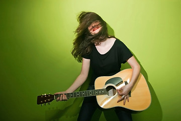 Image showing Sexy guitar woman