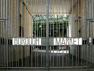 Image showing Borough Market gates closed to the public