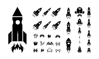 Image showing Rocket icon set