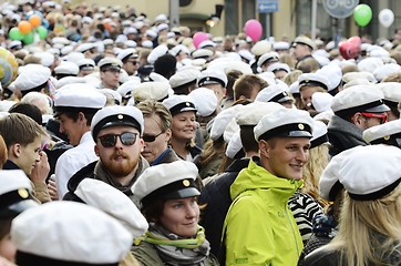 Image showing celebrating Vappu (Walpurgis Night) in the center of Helsinki Ap