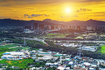 Image showing HongKong sunset , Yuen Long district