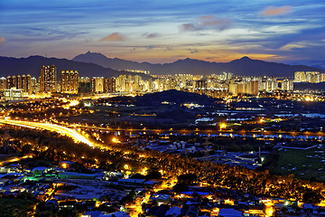 Image showing HongKong sunset , Yuen Long district